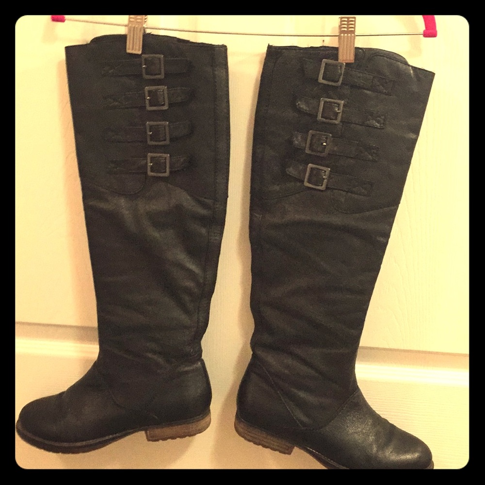 Knee high black boots